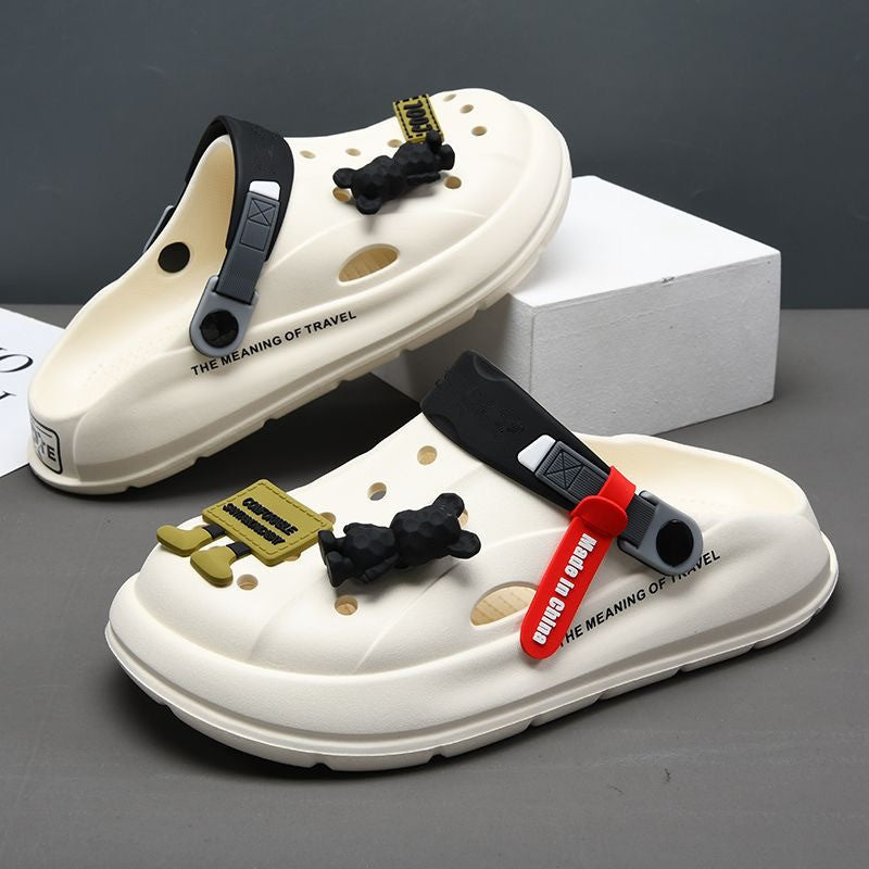 Wholesale Men's summer thick-soled casual sports non-slip soft-soled sandals outdoor dual-use drooping beach slippers
